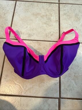 Freya Purple and Hot Pink Underwire Swim Bikini Top